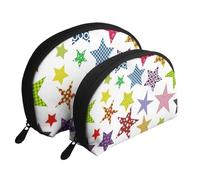 Stelle colorate luminose, Borsa per trucco a conchiglia Portamonete da donna Borsa da toilette piccola Borsa per cosmetici 2 pezzi