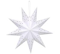 Stelle di Carta da Appendere a 9 Punte 45cm Ø Bianco, Decorazione Natalizia Pieghevole per Albero, Matrimoni, Compleanni, Finestra