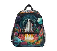 Stelle Di Fuoco Del Razzo Spaziale Zaino per Bambini Borsa a Tracolla Zainetti Per Ragazze Ragazzi Bambino Zaini Scuole Viaggi Sportivo per 2-7 età