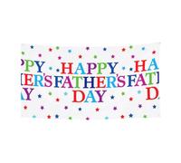 Stelle e Happy Fathers Day Stampa 1'Pack Banner Sign per Halloween, decorazione da appendere per interni ed esterni, resistente ai raggi UV con fori in metallo