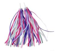 Stelle filanti colorate per manubrio di bici per bambini, per bicicletta, scooter, equilibrio, decorazioni per bici, in plastica e poliestere, frangia per manubrio lunga 25 cm (viola rosa)