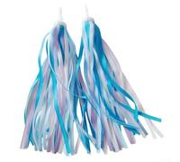 Stelle filanti colorate per manubrio di biciclette per bambini, per scooter, bici da equilibrio, in morbido filo di plastica elastica, nastro decorativo, sicuro, giallo, rosa (blu)