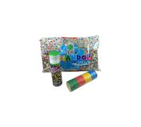 Stelle filanti con una Spray 83ml, una bustina di Coriandoli The Originals 100g e una Confezione di Stelle Colorate 20g, per Carnevale, festa, complesanno (VERDE)