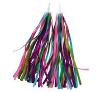 Stelle filanti per manubrio per biciclette e scooter per bambini, con nappe in plastica flessibile, design leggero, soddisfa gli standard di sicurezza e comfort dei bambini (giallo rosa)