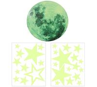 Stelle Fluorescenti Adesive Soffitto 27 Pezzi -1Pezzi Luna-Stelle e Puntini Luminosi Lunari- Stelline Luminose per Cameretta e Decorazione