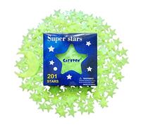 Stelle Fluorescenti Adesive Soffitto, CAYUDEN 201 Pezzi Super Luminoso 3D Stelle Luminosi Fluorescenti per Soffitto Parete Glow Stars Adesivi Bambini Stelline Luminose per Cameretta Decorazione