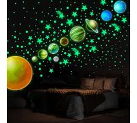 Stelle fosforescenti, adesivi fosforescenti Sistema solare Parete fosforescente Stelle fosforescenti Adesivi murali per soffitto Camera da letto Soggiorno per bambini