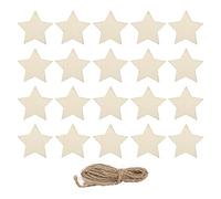 Stelle in Legno per Artigianato, Stelle in Legno per Artigianato 20 Pezzi Ornamenti per Stelle in Legno Stelle Lisce Al Tatto per Artigianato Trucioli di Legno Stella Anallergici