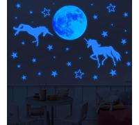 Stelle luminose cameretta,adesivi murali bambini,unicorno e luna,Decora le stanze dei bambini e accompagnali a dormire