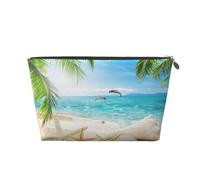 Stelle marine Beach Sea Palms stampate, Borsa da toilette Borsa per trucco Borsa per cosmetici Borsa da toilette da viaggio portatile