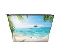 Stelle marine Beach Sea Palms stampate, Borsa da toilette Borsa per trucco Borsa per cosmetici Borsa da toilette da viaggio portatile