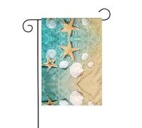 Stelle marine e conchiglie modello stampa decorazione per le vacanze fuori bandiera di Natale resistente allo sbiadimento inverno prato portico patio decorazione esterna