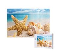 Stelle marine e conchiglie sulla spiaggia,Puzzle in legno da 1000 pezzi per famiglie, puzzle per adulti e adolescenti
