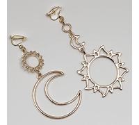 Stelle Moon Sun Orecchini No Hole Ear Clips Orecchini A Clip Geometrici in Metallo con Linea Vuota Orecchini Non Forati Regalo