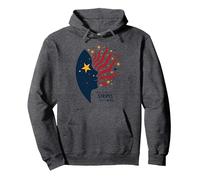 Stelle nei Miei Occhi, Strisce sulla mia Mente Felpa con Cappuccio, Unisex per Adulti, Grigio Scuro, M