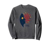 Stelle nei Miei Occhi, Strisce sulla mia Mente Felpa, Unisex per Adulti, Grigio Scuro, M