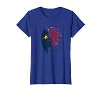 Stelle nei Miei Occhi, Strisce sulla mia Mente Maglietta, Donna, Blu Reale, S