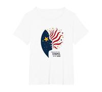 Stelle nei Miei Occhi, Strisce sulla mia Mente Maglietta, Donna Plus-Size, Bianco, 1X