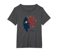 Stelle nei Miei Occhi, Strisce sulla mia Mente Maglietta, Donna Plus-Size, Grigio Scuro, 6X