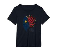 Stelle nei Miei Occhi, Strisce sulla mia Mente Maglietta, Donna Plus-Size, Nero, 5X