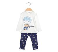 Stelle & Pupi Completo lungo da neonata 2 pezzi con maglietta e leggings - blu