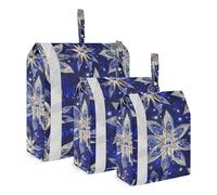 Stelle Scintillanti Blu Royal 3 Set di Imballaggio Organizzatore Da Viaggio Borse Riutilizzabili Per Armadio Viaggio Organizer Borsa Letto Organizzatore E Stoccaggio