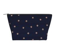 Stelle scintillanti rosa blu scuro e oro rosa stellate, Borsa da toilette Borsa per trucco Borsa per cosmetici Borsa da toilette da viaggio portatile