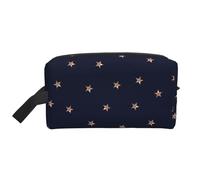 Stelle scintillanti rosa blu scuro e oro rosa stellate, Borsa per il trucco Borsa per cosmetici Borsa da viaggio portatile da viaggio Borsa per trucco Organizer