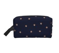 Stelle scintillanti rosa blu scuro e oro rosa stellate, Borsa per il trucco Borsa per cosmetici Borsa da viaggio portatile da viaggio Borsa per trucco Organizer