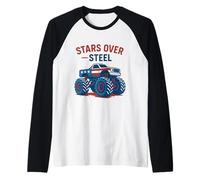 Stelle sopra Sapparell Monster Truck Design Maglia con Maniche Raglan