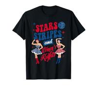 Stelle Strisce E Diritti Delle Donne Retro 4 Luglio Patriottico Maglietta