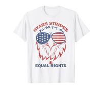 Stelle Strisce E Equal Rights Eagle USA Bandiera 4 Luglio Maglietta