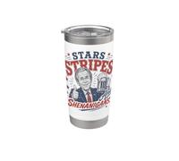 Stelle Strisce E Imbrogli George W Bush Divertente Patriottico Bicchiere termico in acciaio inox doppia parete