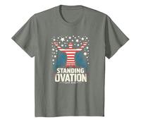 Stelle, Strisce, e Standing Ovation Maglietta, Bambini, Verde Militare mélange, 8 Anni