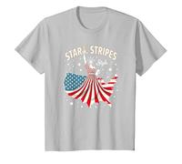 Stelle, Strisce e Stile Icona Maglietta, Bambini, Argento, 6 Anni