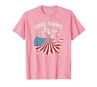 Stelle, Strisce e Stile Icona Maglietta, Uomo, Rosa, L