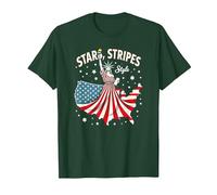 Stelle, Strisce e Stile Icona Maglietta, Uomo, Verde Foresta, L