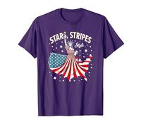 Stelle, Strisce e Stile Icona Maglietta, Uomo, Viola, L