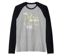 Stelle to Worship Adorazione Cristiano Maglia con Maniche Raglan