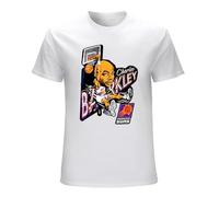 Stellen Charles Barkley Basketball Caricature Men's T-Shirt Unisex Black Cotton Print Tee Shirts S