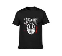 Stellen Sixx A.M. Am Face 2015 Tour Men's T-Shirt Unisex Black Cotton Print Tee Shirts XL