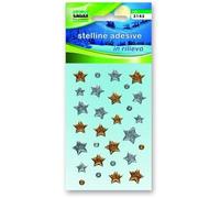 Stelline Adesive Gommate Oro/Arg In Rilievo