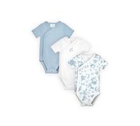 Stellou & friends Body per bambini, 100% cotone biologico, set da 3 pezzi, morbido e di alta qualità, per ragazzi e ragazze, a maniche corte, colore blu french