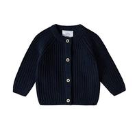 Stellou & friends - Cardigan in 100% cotone a coste spesse, lavorato a maglia per ragazzi e ragazze dai 0 ai 6 anni, Blu navy, 5-6 Anni