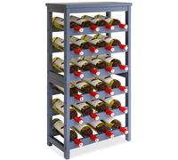 STELLSTAR Portabottiglie, Organizer per vino in bambù a 6 livelli per 24 bottiglie, Scaffale per la conservazione del vino, senza oscillazioni, per cucina con piano d'appoggio, grigio