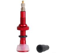 Stelo della valvola Tubeless Ready per Presta Core, valvola in metallo da 48 mm con base in gomma, progettato per una tenuta d'aria costante sui cerchi (rosso)