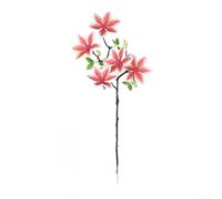 Stelo di magnolia in seta con fiori sfumati dal bianco al verde chiaro, per vasi di dimensioni medio-grandi e coordinamento decorativo (bianco rosso)