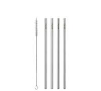 Stelton Cannucce riutilizzabili, in acciaio inox, set da 4 pezzi, con spazzola per la pulizia