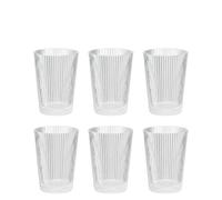 Stelton Pilastro, set di bicchieri per acqua scanalati, lavabili in lavastoviglie, impilabili, per bevande calde e fredde, 240 ml, set da 6 pezzi