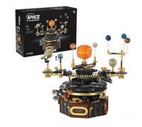 STEM Universo rotante elettrico Sistema solare elettrico Luce MOC Building Blocks Sole Terra Modello Spazio Scienza Educazione Giocattolo per bambini